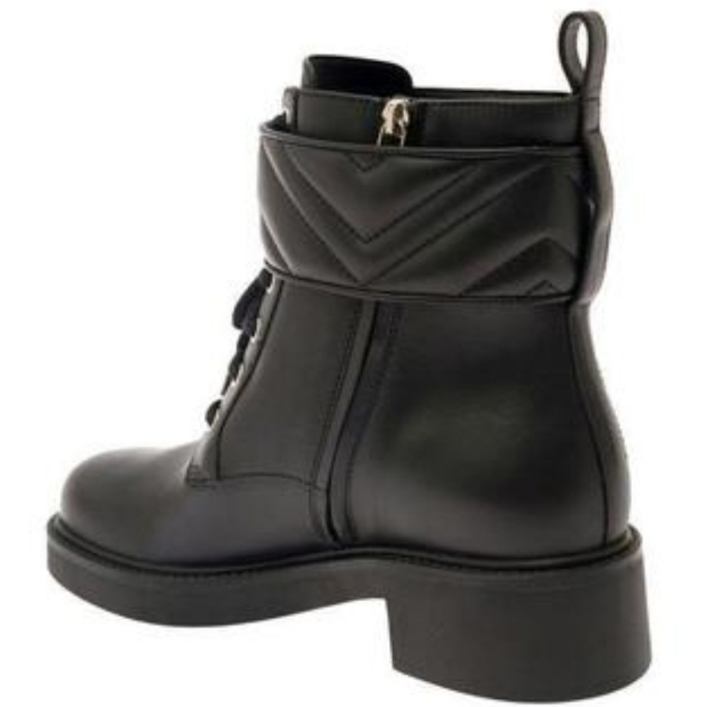 Gucci GG Marmont Black Leather Ankle Boots Combat Style Size 8B - Picture 7 of 10